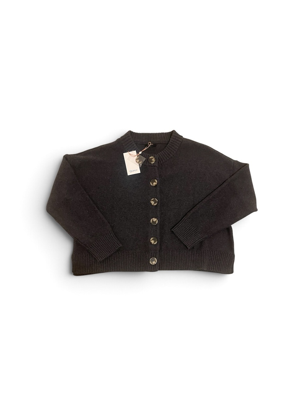 Quince Charcoal Button-Front Cardigan
